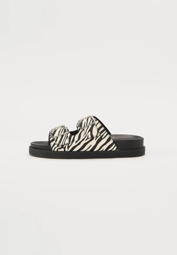 Pantolette flach - white/black