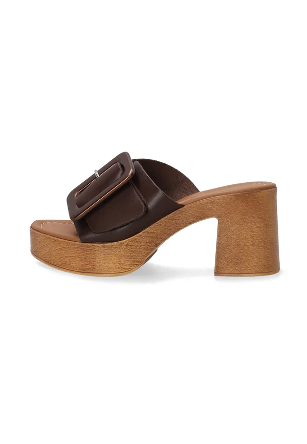 Pantolette hoch - dark brown