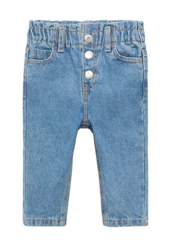 PAPER BAG WITH BUTTONS - Jeans Straight Leg - light-blue denim