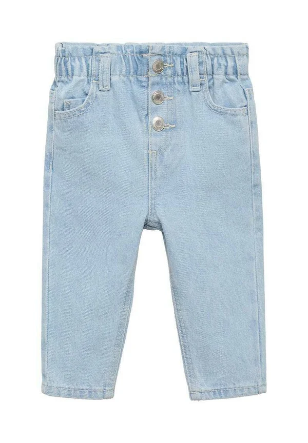 PAPER BAG WITH BUTTONS - Jeans Straight Leg - light blue