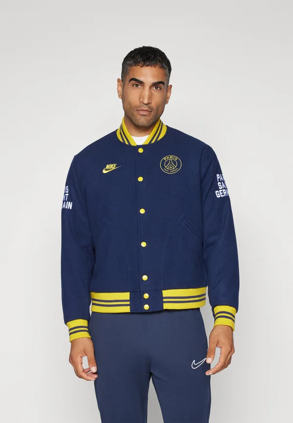 PARIS ST GERMAIN NIKE AU VARSITY JACKET GX SE - Bomberjacke - midnight navy/speed yellow