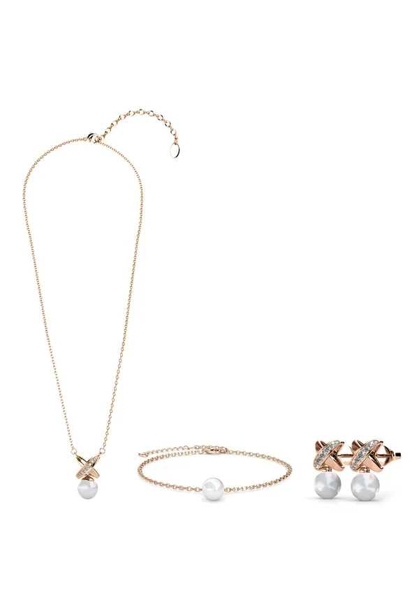 PARURE ET COFFRET CHRIS - Ohrringe - couleur or rose / cristal