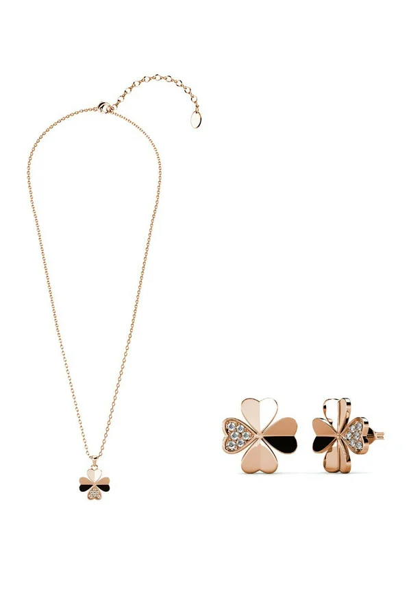 PARURES CLOVER PETAL SET - Halskette - couleur or rose / cristal