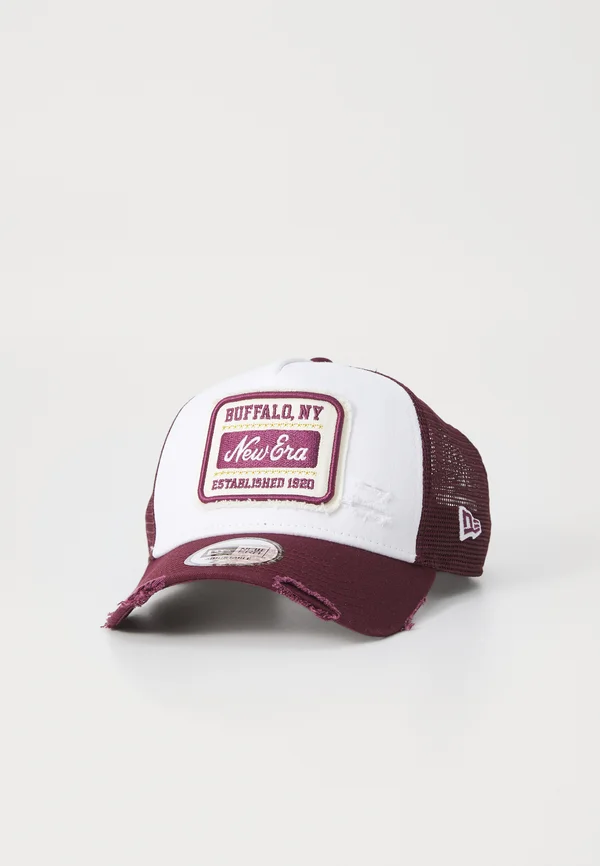PATCH DISTRESSED TRUCKER UNISEX - Cap - dark red/white