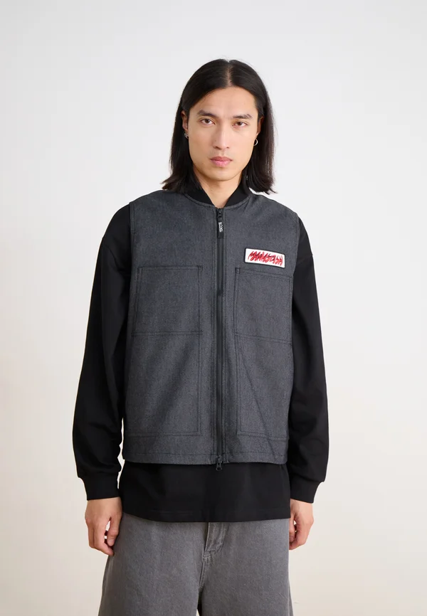 PATCHED LOGO WORK VEST - Weste - black