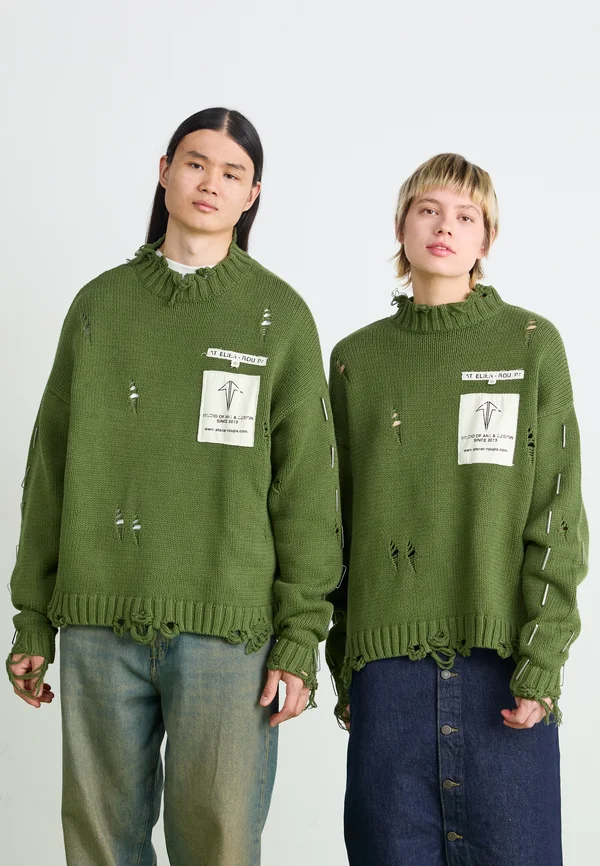 PATCHWORK UNISEX - Strickpullover - khaki