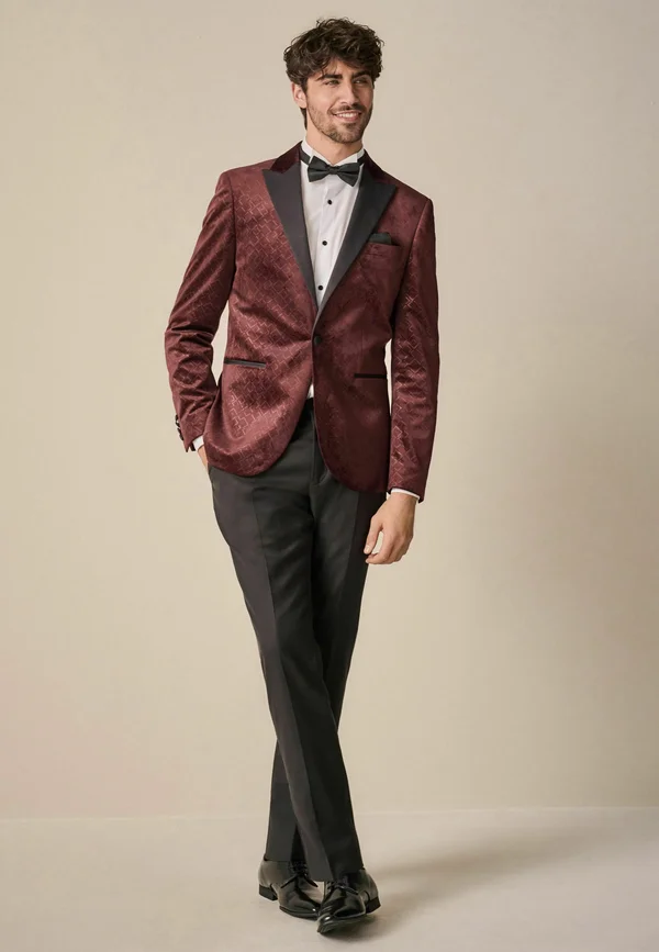 PATTERNED - REGULAR FIT - Sakko - burgundy red