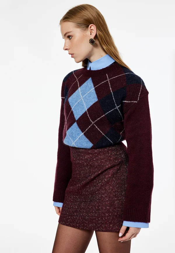 PATTERNED   - Strickpullover - bordeaux
