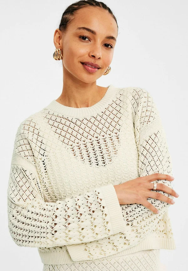 PATTERNED - Strickpullover - light beige
