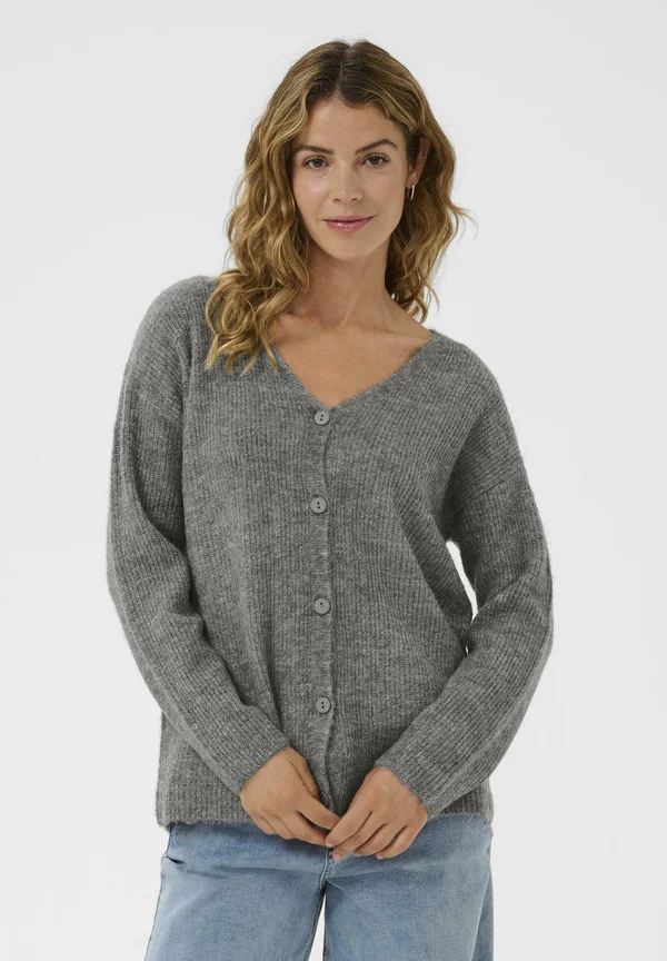 PAULA - Strickjacke - grey melange