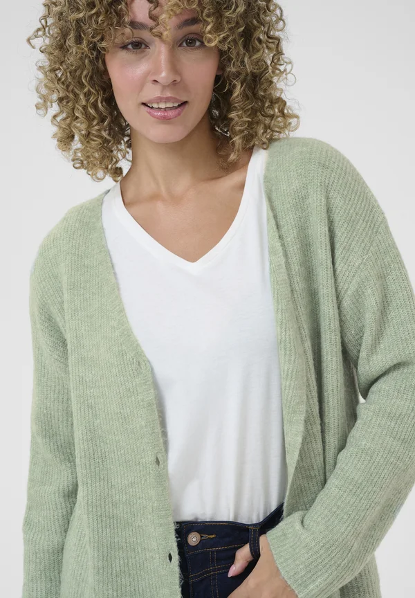 PAULA - Strickjacke - sage green melange