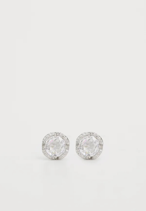 PAVE ROUND LARGE STUDS - Ohrringe - clear/silver-coloured