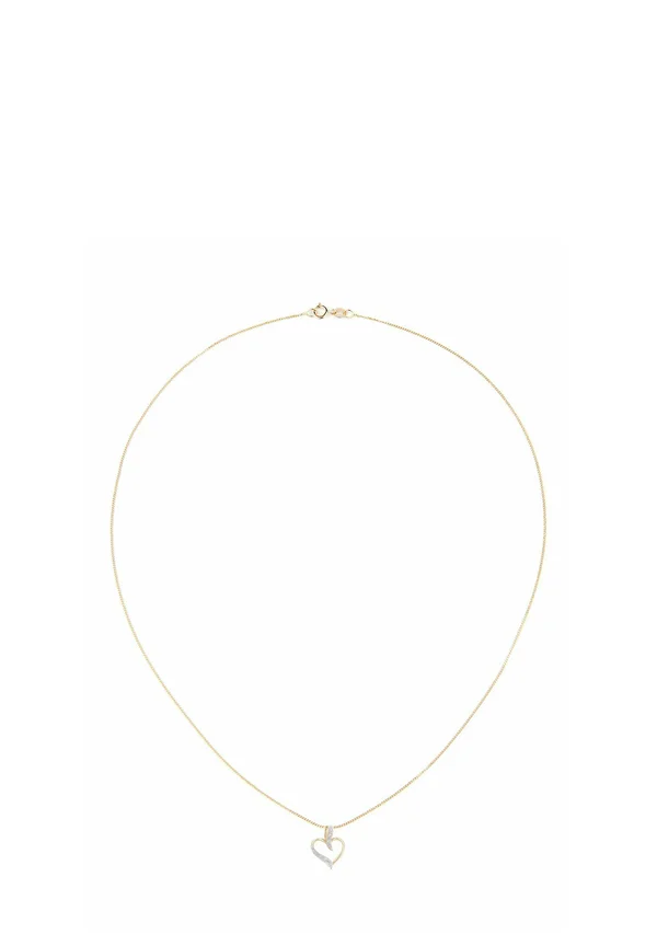 PAVE SET DIAMOND HEART - Anhänger - yellow gold-coloured