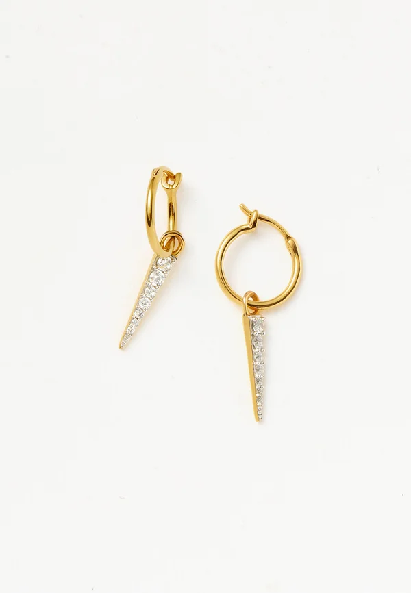 PAVE SPIKE MINI DROP CHARM HOOP - Ohrringe - gold-coloured