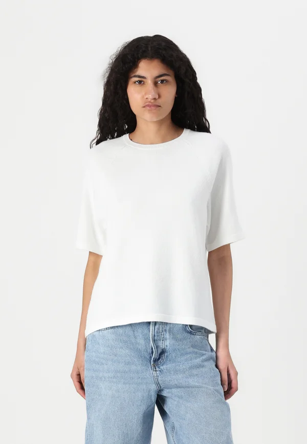 PCBREE O NECK  - Strickpullover - bright white melange