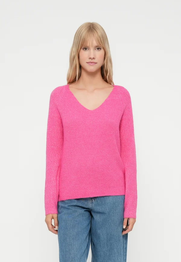 PCELLEN V NECK - Strickpullover - beetroot purple
