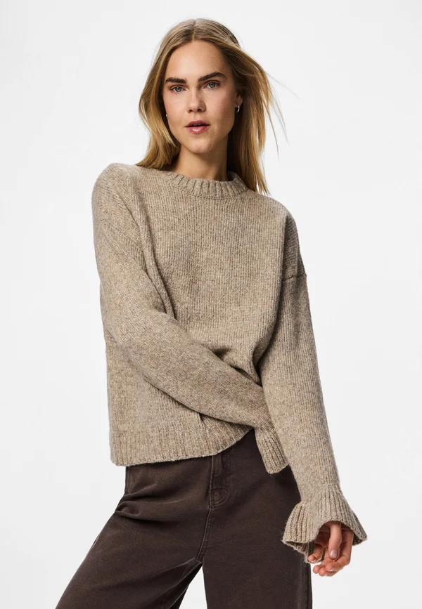 PCJIMMA O-NECK CUFF - Strickpullover - morel