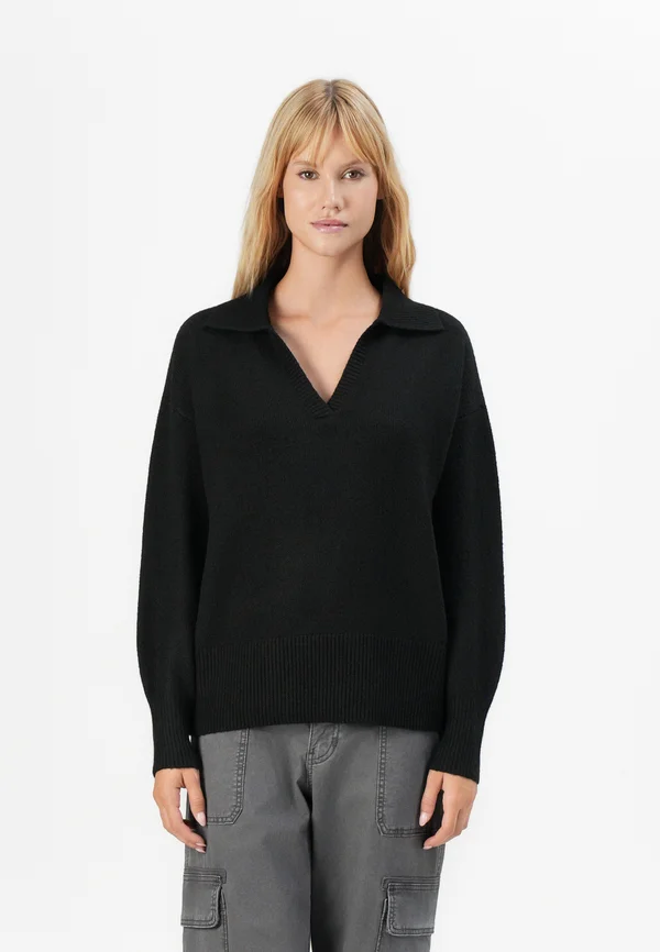 PCMALOU - Strickpullover - black