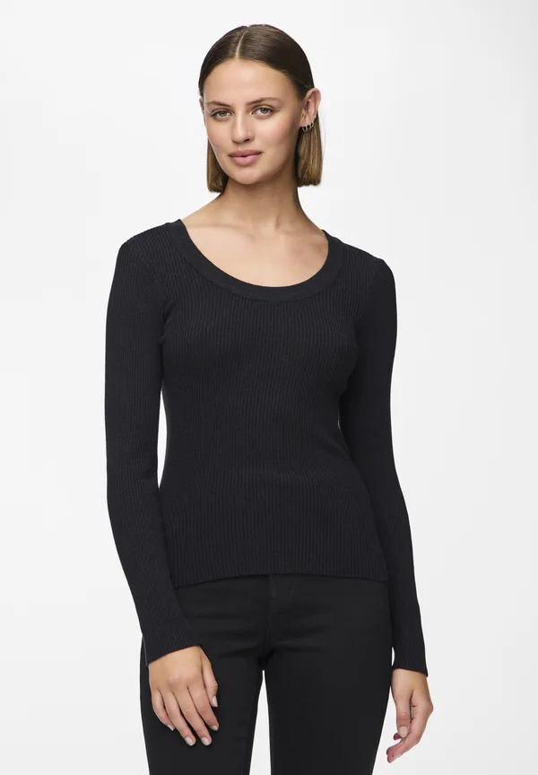 PCMIRA UNECK  - Strickpullover - black