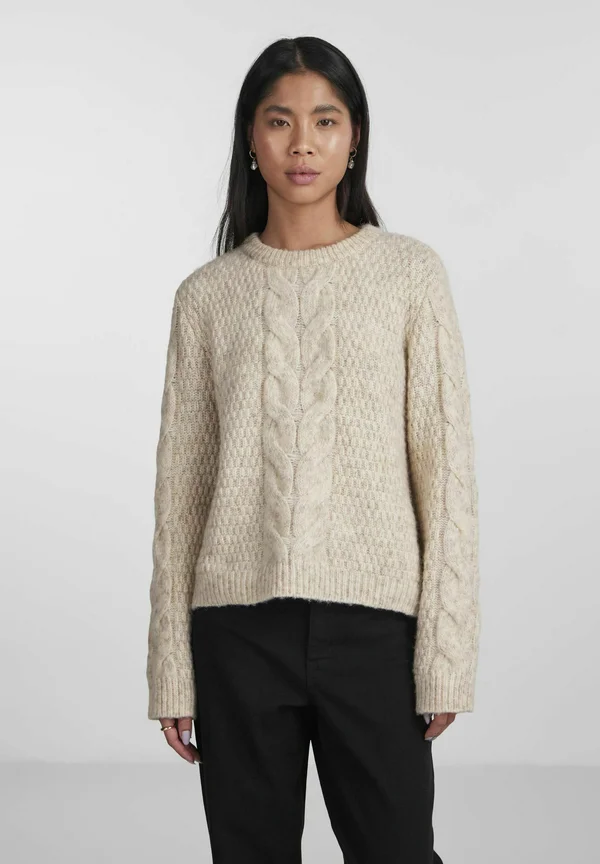 PCNINA LS O-NECK BC - Strickpullover - birch