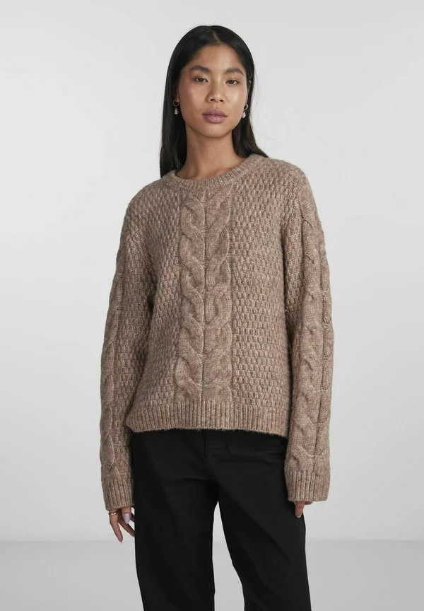 PCNINA LS O-NECK BC - Strickpullover - fossil