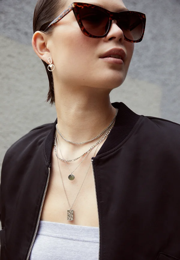 PCOKIA COMBI NECKLACE - Halskette - silver-coloured