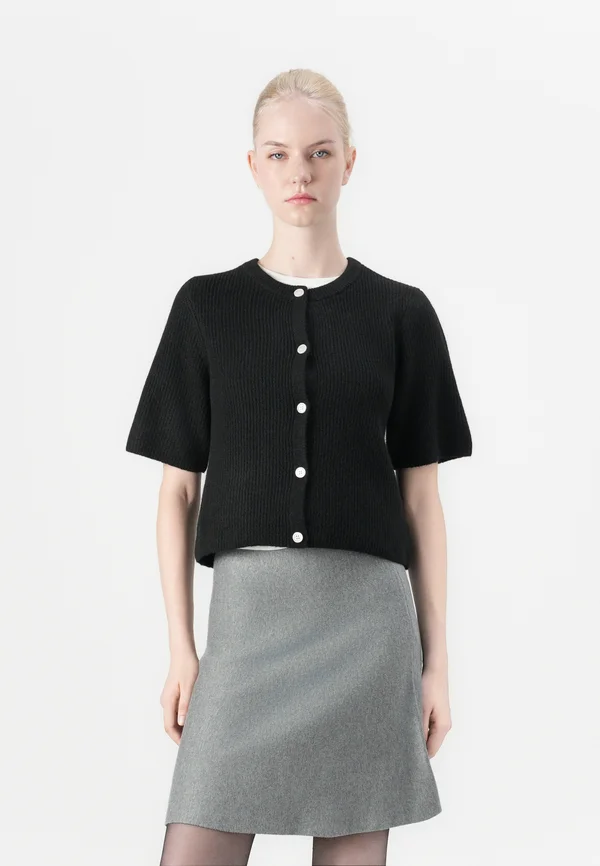 PCSILLY O-NECK - Strickjacke - black