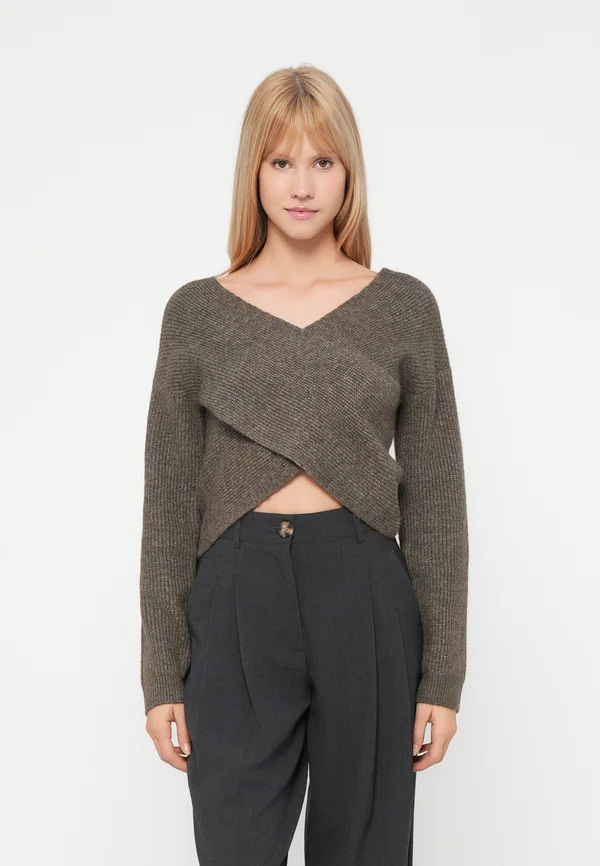 PCSILLY WRAP - Strickpullover - morel