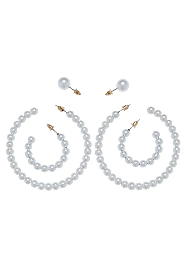 PEARL HOOP 3-PACK - Ohrringe - gold-coloured
