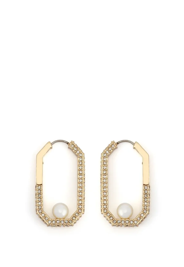 PEARL PAVÉ HOOP - Ohrringe - open white