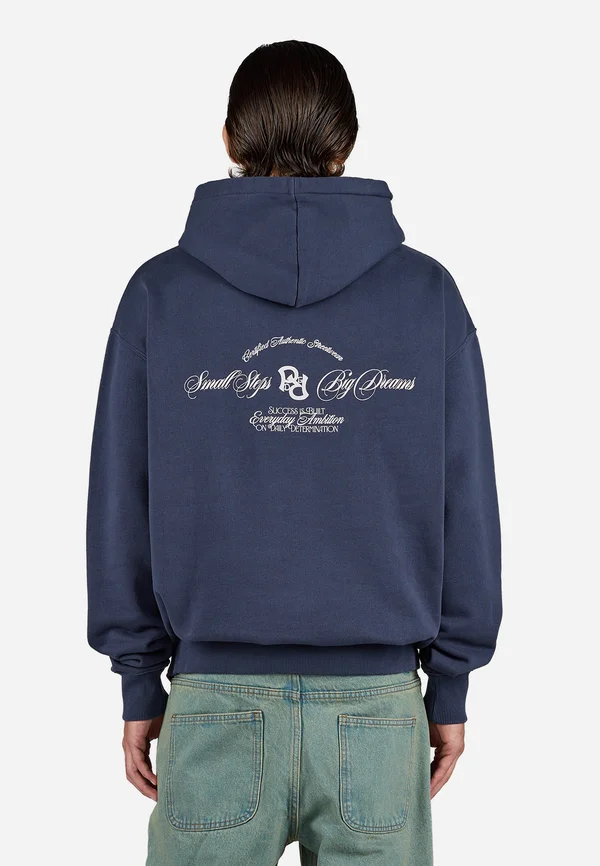 PECKERT HOODIE - Kapuzenpullover - washed indigo navy