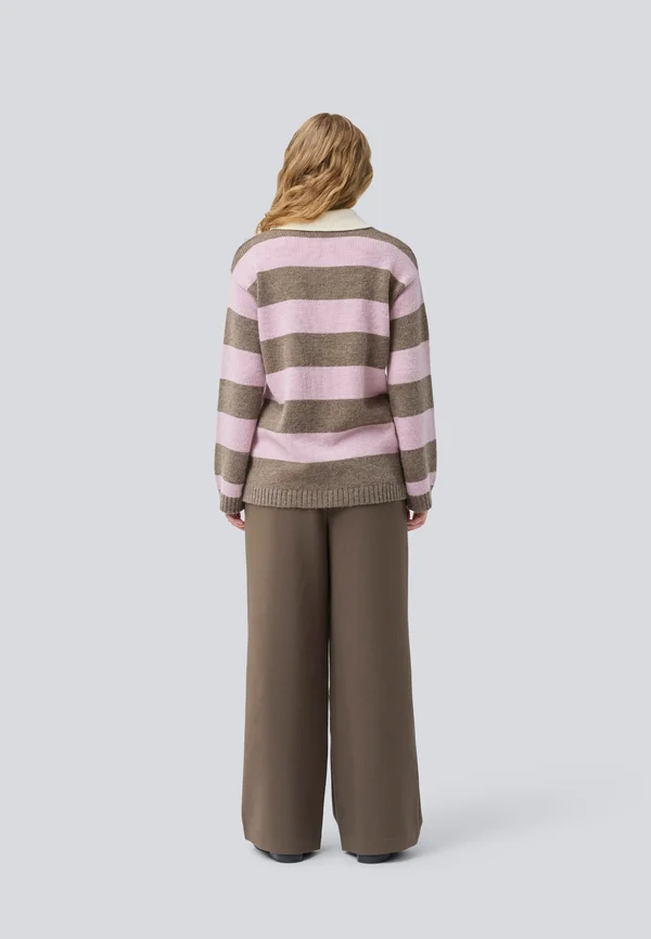 PELHAMMD STRIPE POLO - Strickpullover - lilac/chocolate