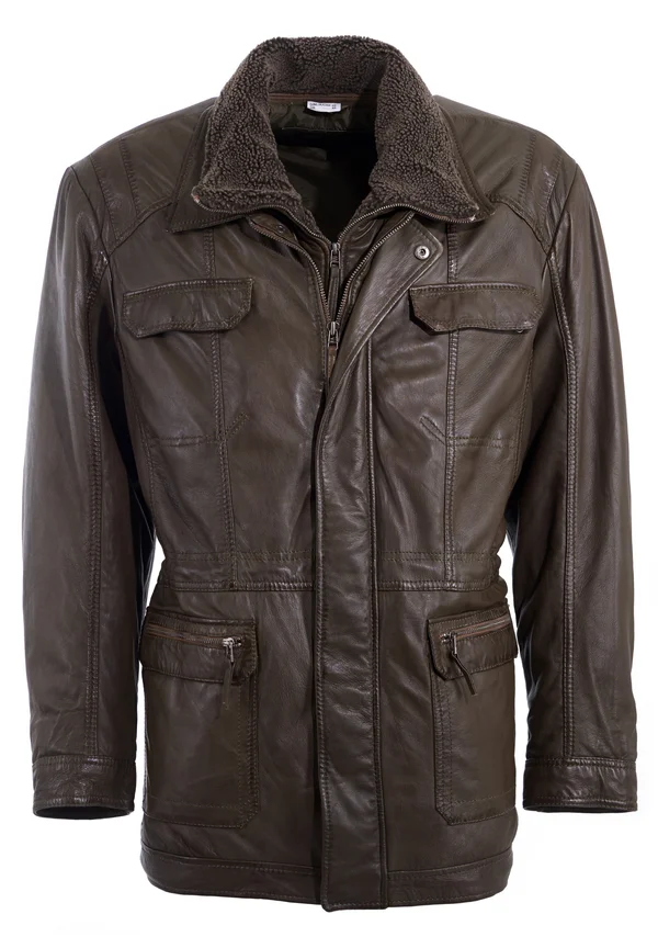 PELZIMITAT - Lederjacke - brown