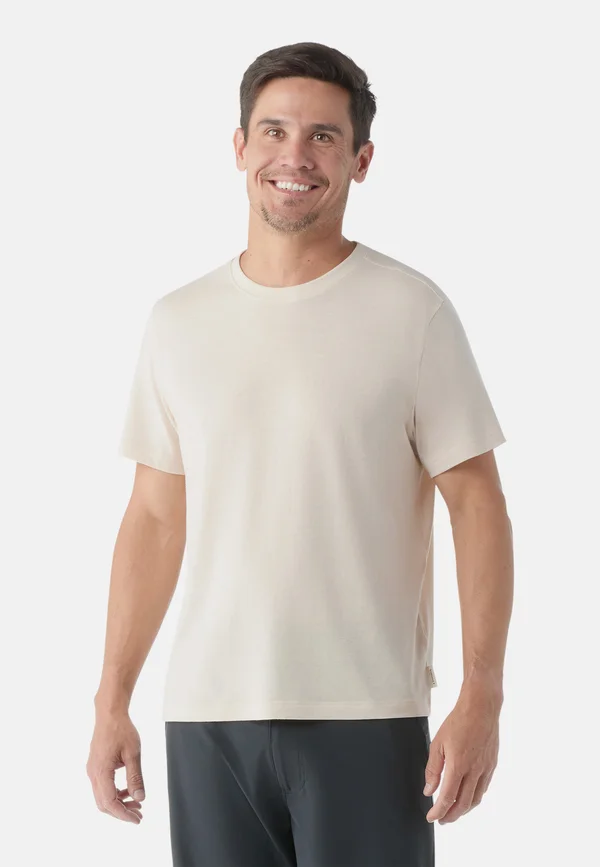 PERFECT CREW SHORT SLEEVE - T-Shirt basic - almond