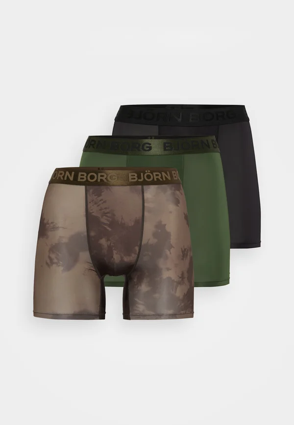 PERFORMANCE 3 PACK - Panties - black/green/brown