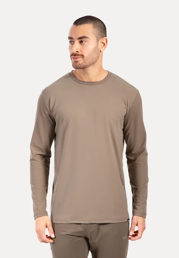 PERFORMANCE LONG SLEEVE XION - Langarmshirt - taupe