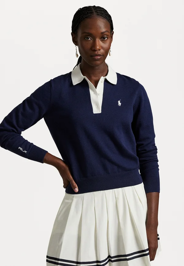 PERFORMANCE POLO COLLAR JUMPER - Strickpullover - refined navy