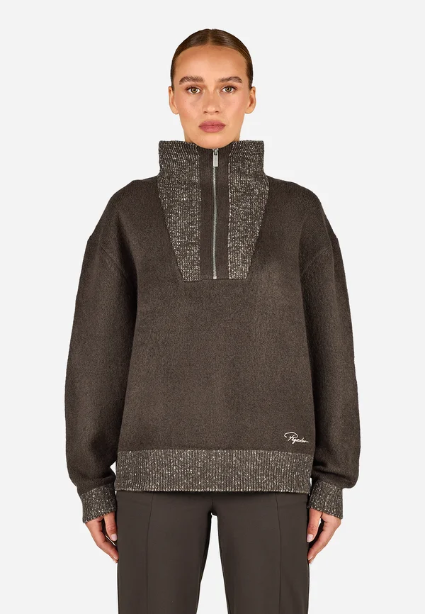 PESCARA - Strickpullover - cozy beige / walnut brown