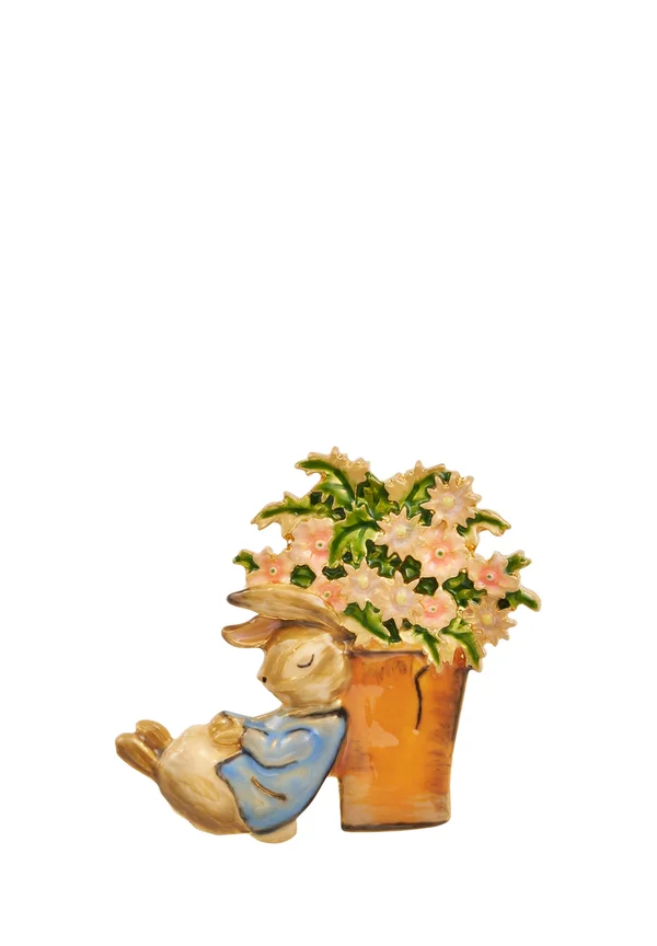 PETER RABBIT FLOWER POT - Brosche - multi gold-coloured