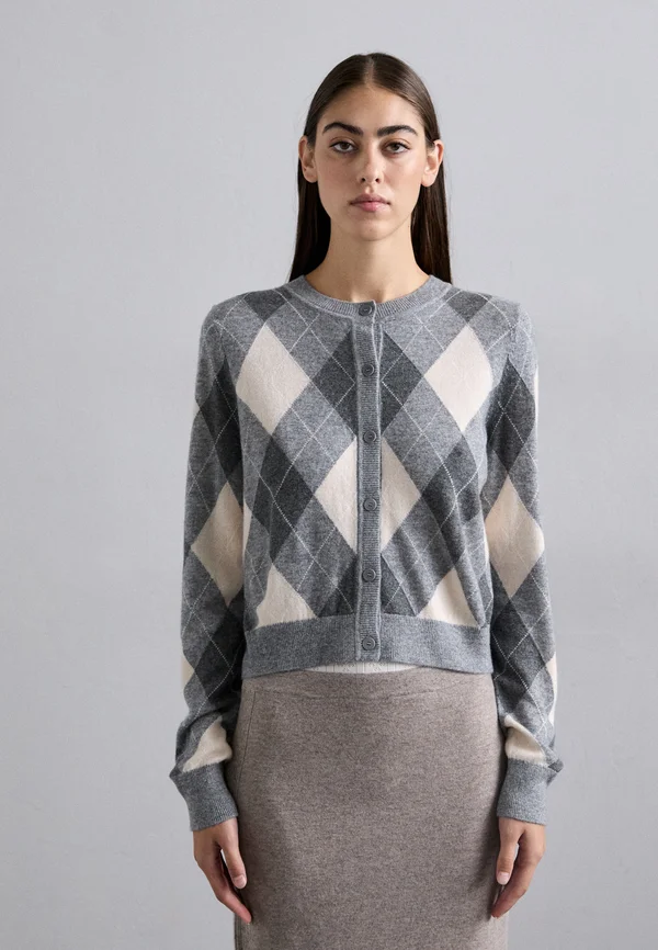 PETIT CARDI ARGYLE - Strickjacke - gris