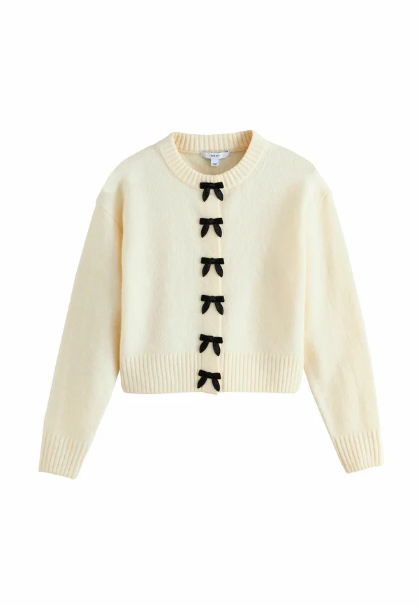 PETITE FIT - CREW NECK - Strickjacke - ecru bows