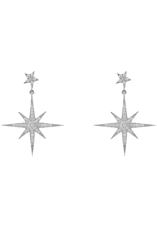 PETITE STAR BURST DROP EARRINGS SILVER - Ohrringe - silver-coloured