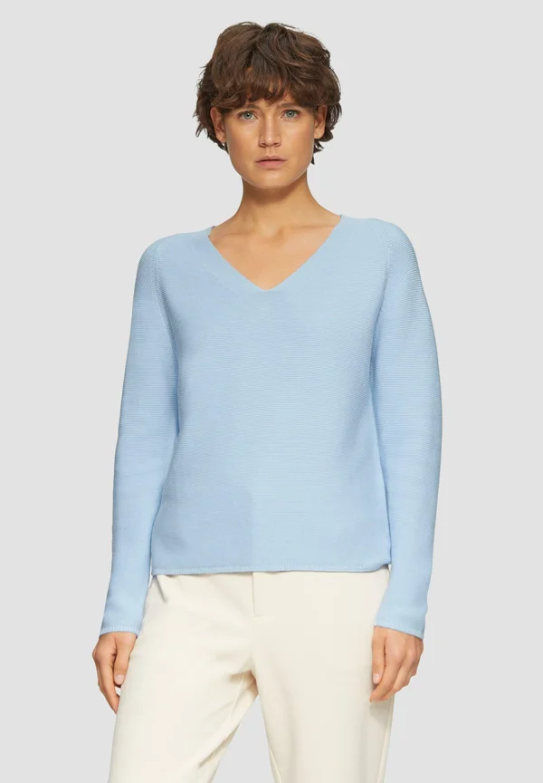 PFLEGELEICHTER AUS MIT V-AUSSCHNITT - Strickpullover - hellblau
