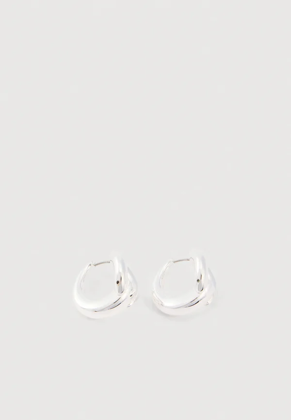 PIERCED HOOP EARRING - Ohrringe - light silver-coloured