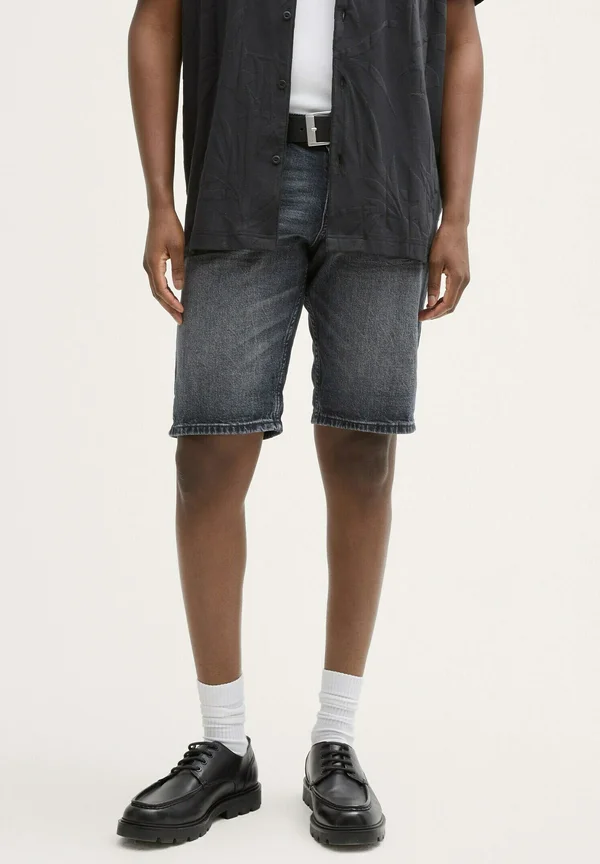 PIERS  - Jeans Shorts - used mid stone black denim