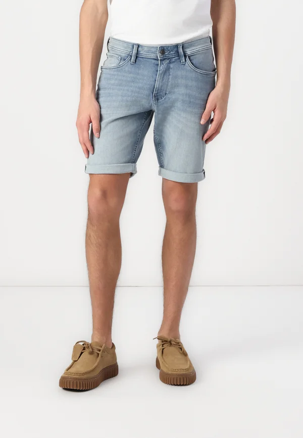 PIERS JOGG - Jeans Shorts - used bleached blue denim