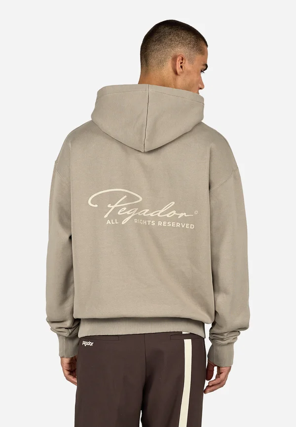 PIKE HOODIE - Kapuzenpullover - washed flint grey/cozy beige