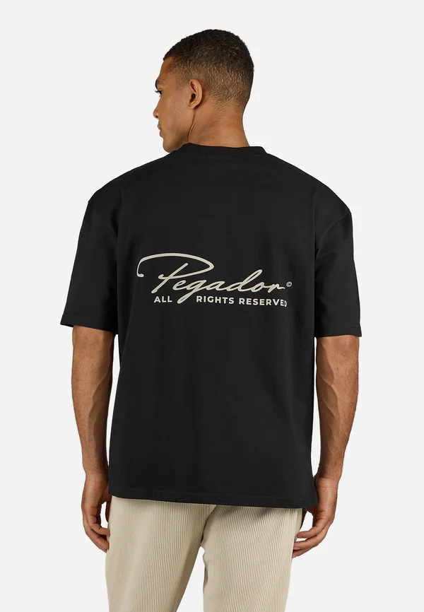 PIKE OVERSIZED TEE - T-Shirt print - washed black/stone