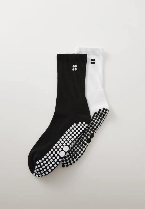 PILATES CREW GRIPPER SOCK 2 PACK - Sportsocken - white/black