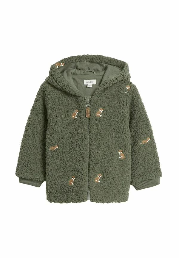 PILE WITH FOX MOTIF - Fleecejacke - dark green